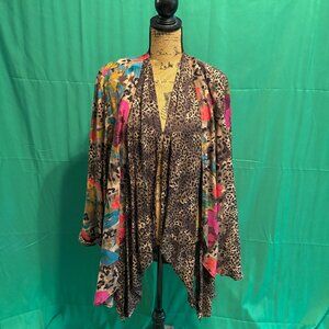 Carole Little Floral/animal print Kimono Size 14